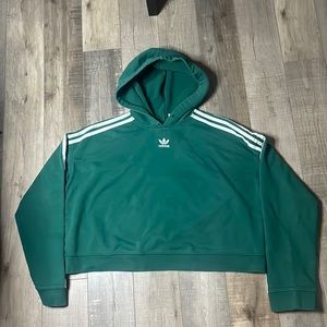 Vintage Cropped Adidas Y2K hoodie green